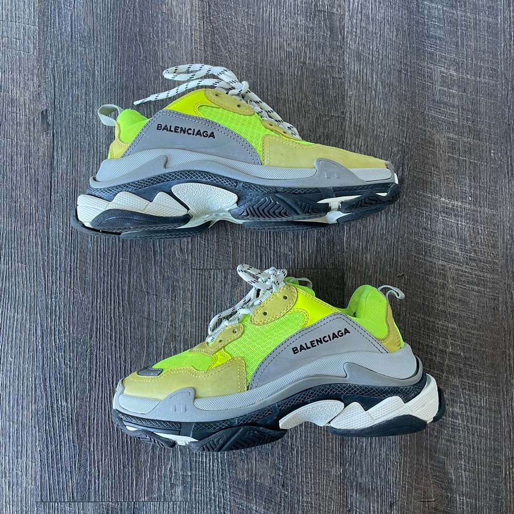 Balenciaga Triple S Jaune Neon Yellow Grey color way